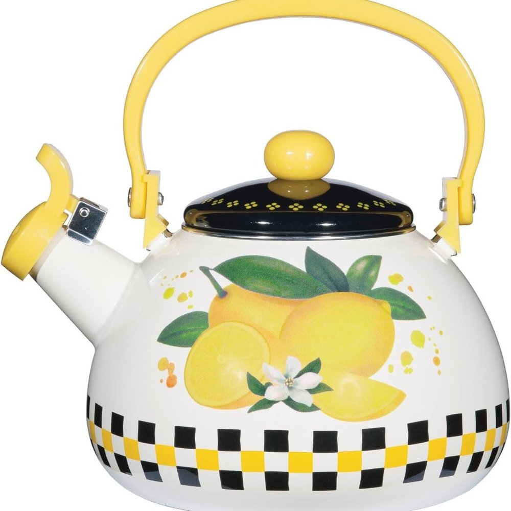 Whistling Tea Kettle for Stove Top Enamel on Steel Teakettle, Supreme Housewares
